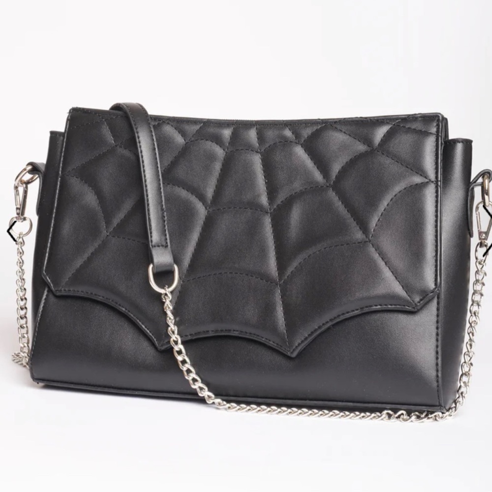 Unique Vintage Black Leatherette Spiderweb Purse, (Now Discontinued)